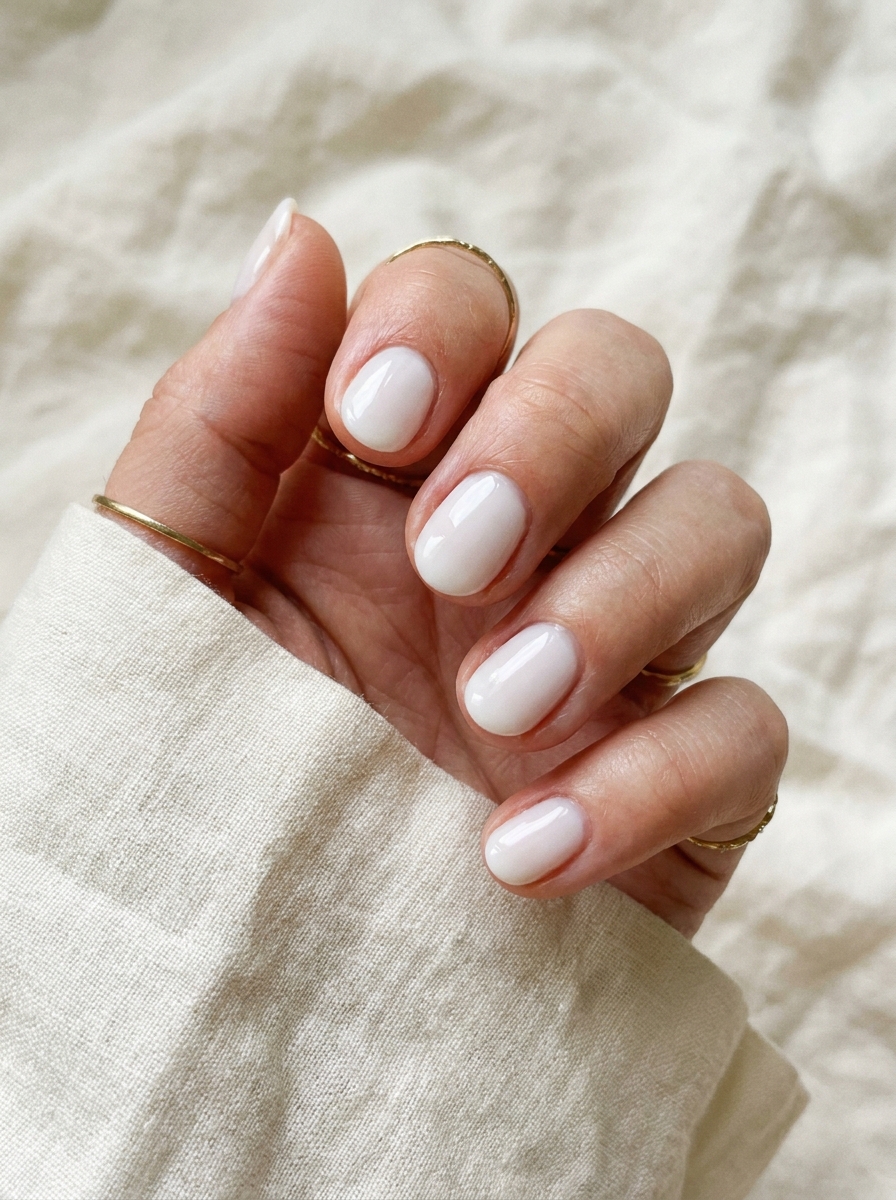 Milky White Sommernägel als Einfache Nageldesigns Sommer Inspiration 2026